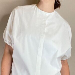 The Row Puff-Sleeve Stretch Cotton Poplin Blouse | XS